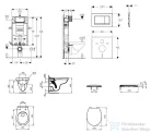 Geberit Kombifix falra szerelhető WC szett, Ideal Standard Alpha WC ülőkével, Sigma 30 matt/fényes króm nyomólappal 110302005NR7