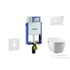   Geberit Kombifix falra szerelhető WC szett, Tece Teceone bidés WC soft close ülőkével, Sigma 01 alpesi fehér nyomólappal 110302005NT1