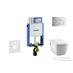   Geberit Kombifix falra szerelhető WC szett, Tece Teceone bidés WC soft close ülőkével, Sigma 01 fényes króm nyomólappal 110302005NT2