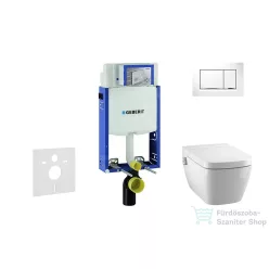   Geberit Kombifix falra szerelhető WC szett, Tece Teceone bidés WC soft close ülőkével, Sigma 30 fehér/króm nyomólappal 110302005NT5