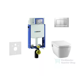   Geberit Kombifix falra szerelhető WC szett, Tece Teceone bidés WC soft close ülőkével, Sigma 30 matt/fényes króm nyomólappal 110302005NT7