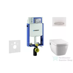   Geberit Kombifix falra szerelhető WC szett, Tece Teceone bidés WC soft close ülőkével, Sigma 50 alpesi fehér/króm nyomólappal 110302005NT8