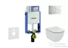 Geberit Kombifix falra szerelhető WC szett, Ideal Standard Tesi Aquablade Wc soft close ülőkével, Sigma 01 fényes króm nyomólappal 110302005NU2