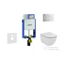   Geberit Kombifix falra szerelhető WC szett, Ideal Standard Tesi Aquablade Wc soft close ülőkével, Sigma 01 fényes króm nyomólappal 110302005NU2