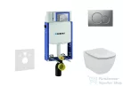 Geberit Kombifix falra szerelhető WC szett, Ideal Standard Tesi Aquablade Wc soft close ülőkével, Sigma 01 matt króm nyomólappal 110302005NU3