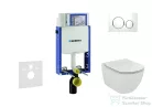 Geberit Kombifix falra szerelhető WC szett, Ideal Standard Tesi Aquablade Wc soft close ülőkével, Sigma 20 fehér/króm nyomólappal 110302005NU4