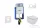 Geberit Kombifix falra szerelhető WC szett, Ideal Standard Tesi Aquablade Wc soft close ülőkével, Sigma 20 fehér/króm nyomólappal 110302005NU4