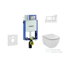   Geberit Kombifix falra szerelhető WC szett, Ideal Standard Tesi Aquablade Wc soft close ülőkével, Sigma 30 fehér/króm nyomólappal 110302005NU5