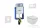Geberit Kombifix falra szerelhető WC szett, Ideal Standard Tesi Aquablade Wc soft close ülőkével, Sigma 30 fehér/króm nyomólappal 110302005NU5