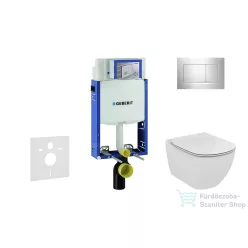   Geberit Kombifix falra szerelhető WC szett, Ideal Standard Tesi Aquablade Wc soft close ülőkével, Sigma 30 fényes/matt króm nyomólappal 110302005NU6