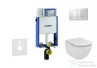 Geberit Kombifix falra szerelhető WC szett, Ideal Standard Tesi Aquablade Wc soft close ülőkével, Sigma 30 matt/fényes króm nyomólappal 110302005NU7