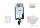 Geberit Kombifix falra szerelhető WC szett, Ideal Standard Tesi Aquablade Wc soft close ülőkével, Sigma 50 alpesi fehér/króm nyomólappal 110302005NU8