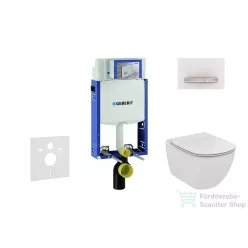   Geberit Kombifix falra szerelhető WC szett, Ideal Standard Tesi Aquablade Wc soft close ülőkével, Sigma 50 alpesi fehér/króm nyomólappal 110302005NU8