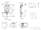 Geberit Kombifix falra szerelhető WC szett, Ideal Standard Tesi Aquablade Wc soft close ülőkével, Sigma 50 alpesi fehér/króm nyomólappal 110302005NU8