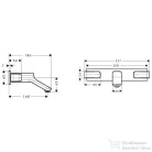Hansgrohe AXOR Urquiola 3-lyukú mosdócsaptelep DN15 falsík alatti szereléshez, rövid kifolyóval, króm 11042000