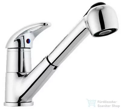 AQUALINE KASIOPEA Mosogató-csaptelep, kihúzható zuhanyfejjel, 50cm, króm 1107-70