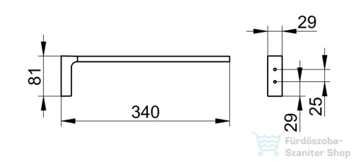 Keuco EDITION 11 34 cm-es törölközőtartó, szálcsiszolt bronz 11122030000
