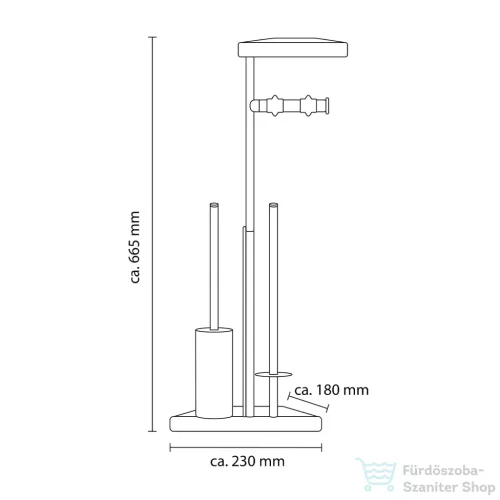 Sapho DARWIN álló WC-kefe és WC-papírtartó állvány, matt fekete (11129110)