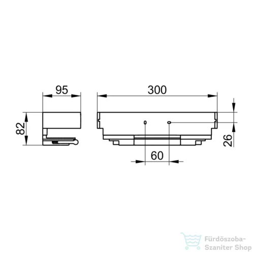 Keuco EDITION 11 30 cm-es polc, vízlehúzóval, króm 11159010000