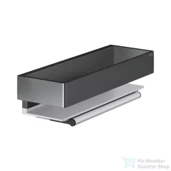   Keuco EDITION 11 30 cm-es polc, vízlehúzóval, szálcsiszolt fekete króm 11159130000