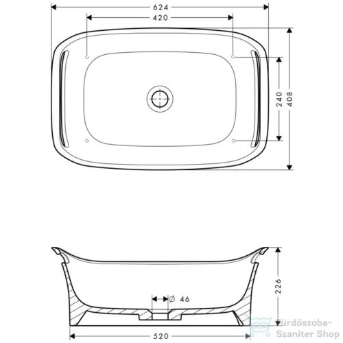 Hansgrohe Axor Urquiola Mosdótál 625 mm, fehér  11300000