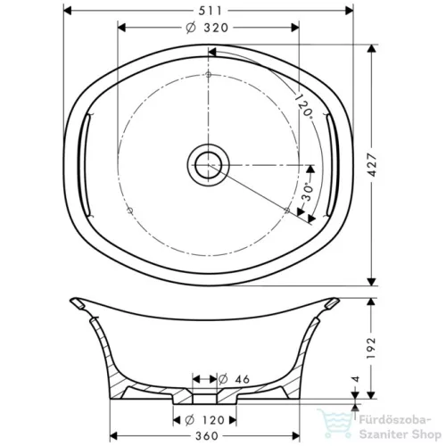 Hansgrohe Axor Urquiola Mosdótál 500 mm, fehér 11301000
