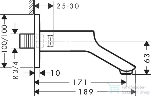 Hansgrohe Axor Urquiola kádtöltő DN20, króm 11430000