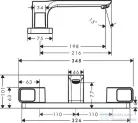 Hansgrohe AXOR URQUIOLA 3-lyukú csaptelep, kádperemre, króm 11436000