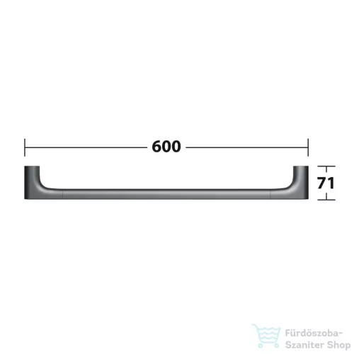 Keuco EDITION 400 60 cm-es törölközőtartó, szálcsiszolt fekete króm 11501130600