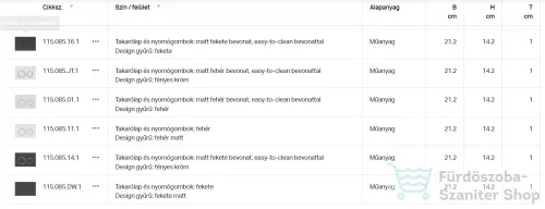 Geberit OMEGA 20 nyomólap,fényes fehér/matt fehér 115.085.11.1