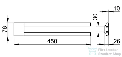 Keuco EDITION 400 45 cm-es dupla törölközőtartó, szálcsiszolt bronz 11518030000