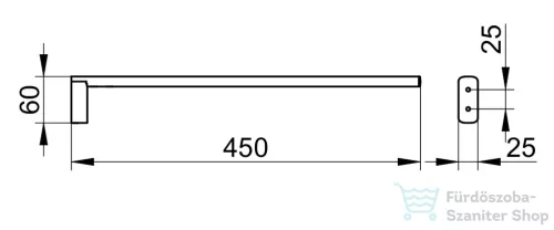 Keuco EDITION 400 45 cm-es törölközőtartó, rozsdamentes acél hatású 11520060000
