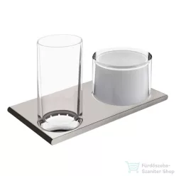   KEUCO EDITION 400 szappanadagoló, 150 ml, pohártartóval, szálcsiszolt nikkel 11553059000