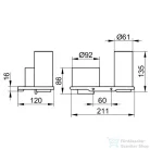 KEUCO EDITION 400 szappanadagoló, 150 ml, pohártartóval, szálcsiszolt fekete - króm 11553139000