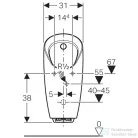 Geberit Preda vizelde, beépített vezérléssel, elemes működtetés 116.073.00.1