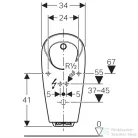 Geberit Selva vizelde, beépített vezérléssel, hálózati üzem 116.082.00.1
