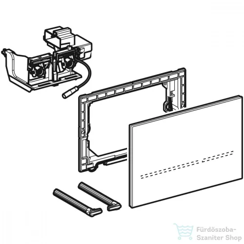 Geberit SIGMA 80 érintésmentes nyomólap, elektromos működtetéssel, 8cm-es tartályhoz, reflexiós, fényes tükröződő (üveg) 116.092.SM.6