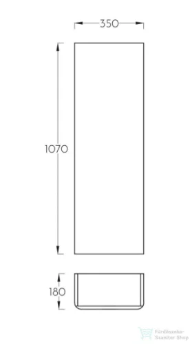 PinoArt ZEN VE 107x35x18 cm-es, fali, 1 ajtós félmagas bútor láb nélkül, zöld 1161