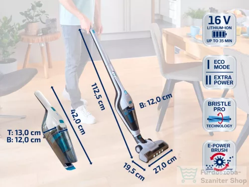 Leifheit Rotaro PowerVac 2 in 1 16V akkumulátoros porszívó, 11927