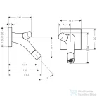 Hansgrohe AXOR Starck Organic falsík alatti kétkaros mosdó csaptelep 18,7 cm-es kifolyóval,szálcsiszolt fekete króm 12015340