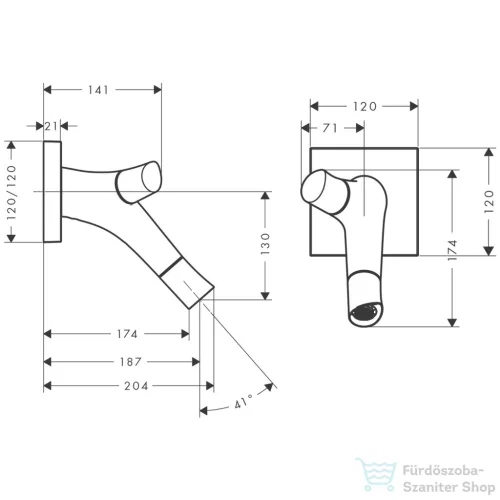 Hansgrohe AXOR Starck Organic falsík alatti kétkaros mosdó csaptelep 18,7 cm-es kifolyóval,szálcsiszolt fekete króm 12015340