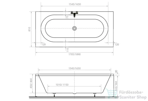 M-Acryl Flexa 189x81 vágható egyenes akril kád 12020
