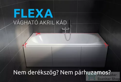 M-Acryl Flexa 189x81 vágható egyenes akril kád 12020