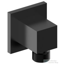   Sapho szögletes fali csatlakozó zuhanyzóhoz, matt fekete (1205-02B)