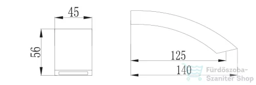 Sapho GINKO Falra szerelhető kádtöltő, 14cm, króm 1205-03