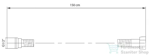 Sapho SOFTFLEX zuhany gégecső, 150cm, fekete (1208-17)