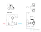 Sapho Falbaépíthető bidet csaptelep hideg/ meleg vizes bekötéshez JS121-hez. 1209-03