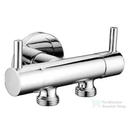   Sapho Bidé zuhany 2 szeleppel, bekötés a WC tartályhoz, 115cm gécső, tartóval, króm 1209-04-B