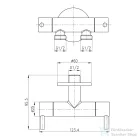 Sapho Bidé zuhany 2 szeleppel, bekötés a WC tartályhoz, 115cm gécső, tartóval, króm 1209-04-B
