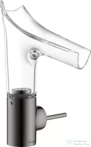 Hansgrohe AXOR STARCK V mosdó csaptelep nem zárható leeresztővel, üveg kifolyóval, polírozott fekete króm 12112330